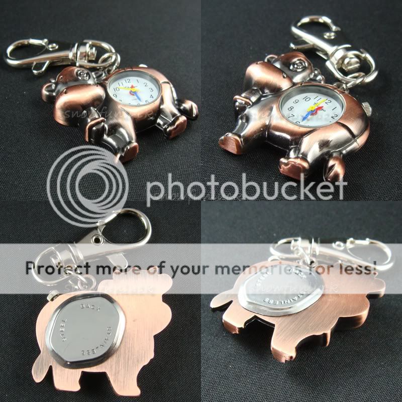 Cow key chain Pocket Watch Clock + gift BOX CUPREOUS RT  